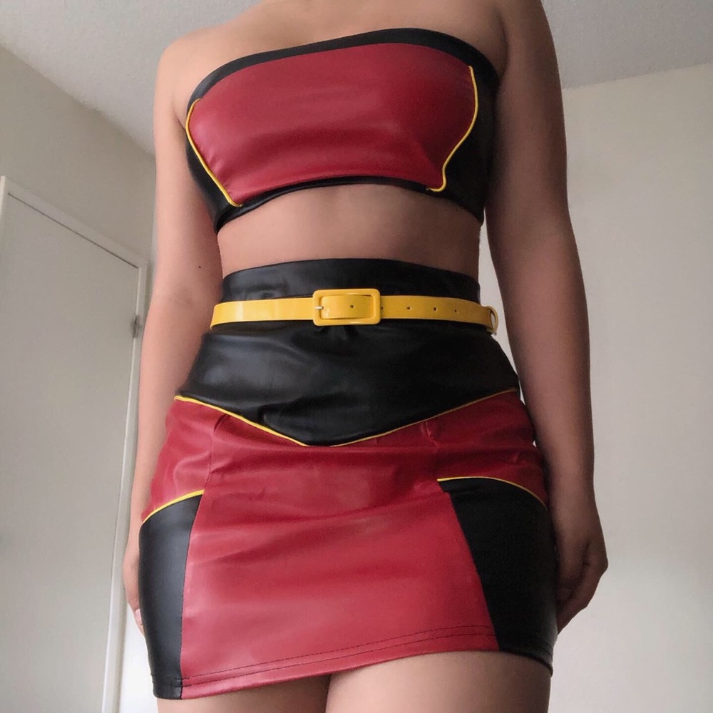 Sexy Two Piece Set Crop Top & Skirt
